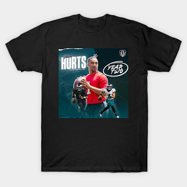 Jalen Hurts QB1 SZN T-Shirt by Eagles Unfiltered